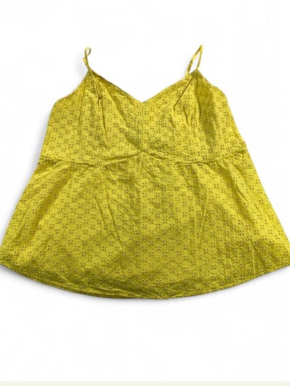 Lane Bryant Daisy Yellow Eyelet Camisole Tank Top Cottage Market Coastal Size 16